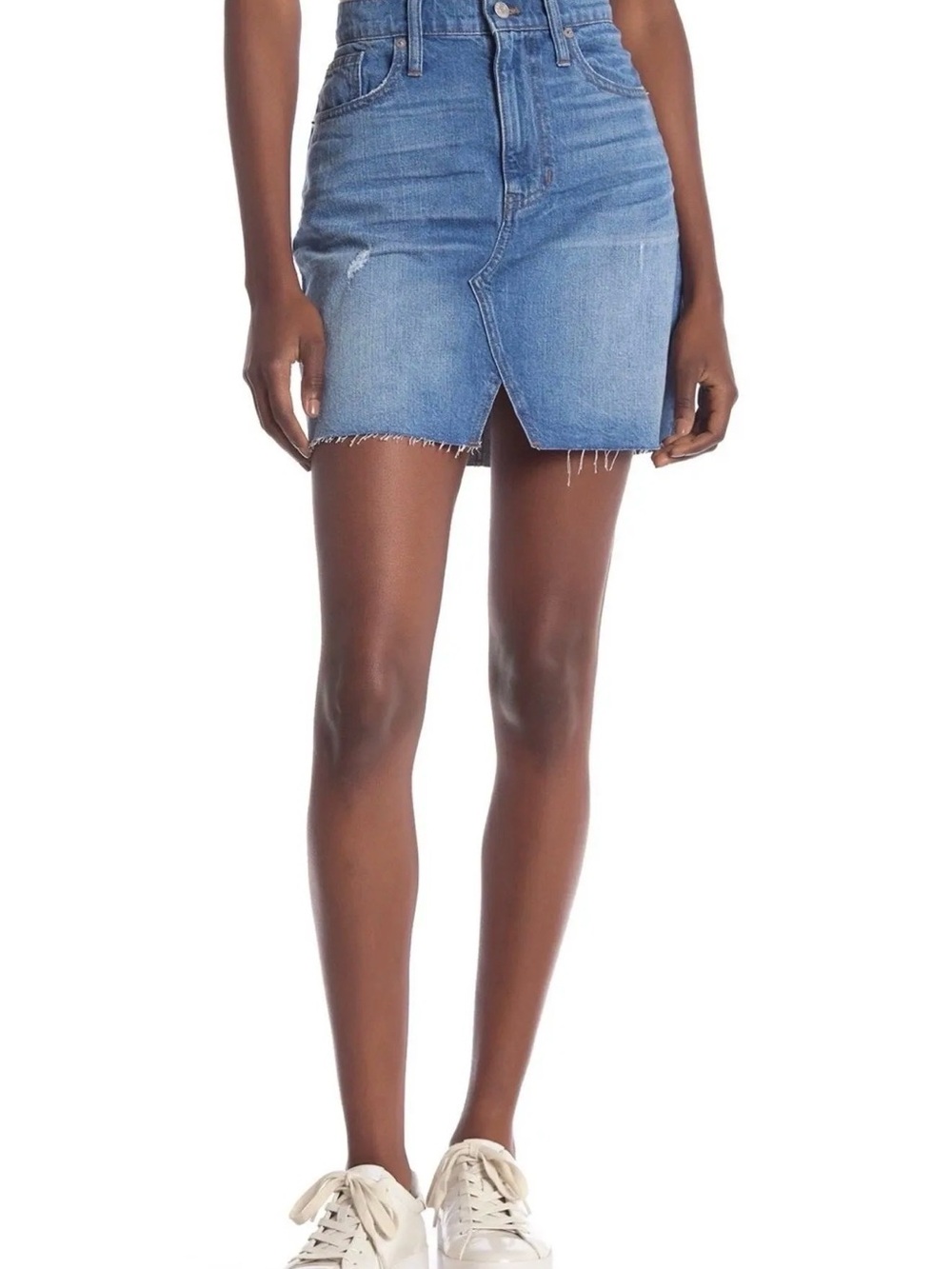 Madewell NWT $70 Denim A-Line Raw Hem Skirt 24 - Picture 3 of 7